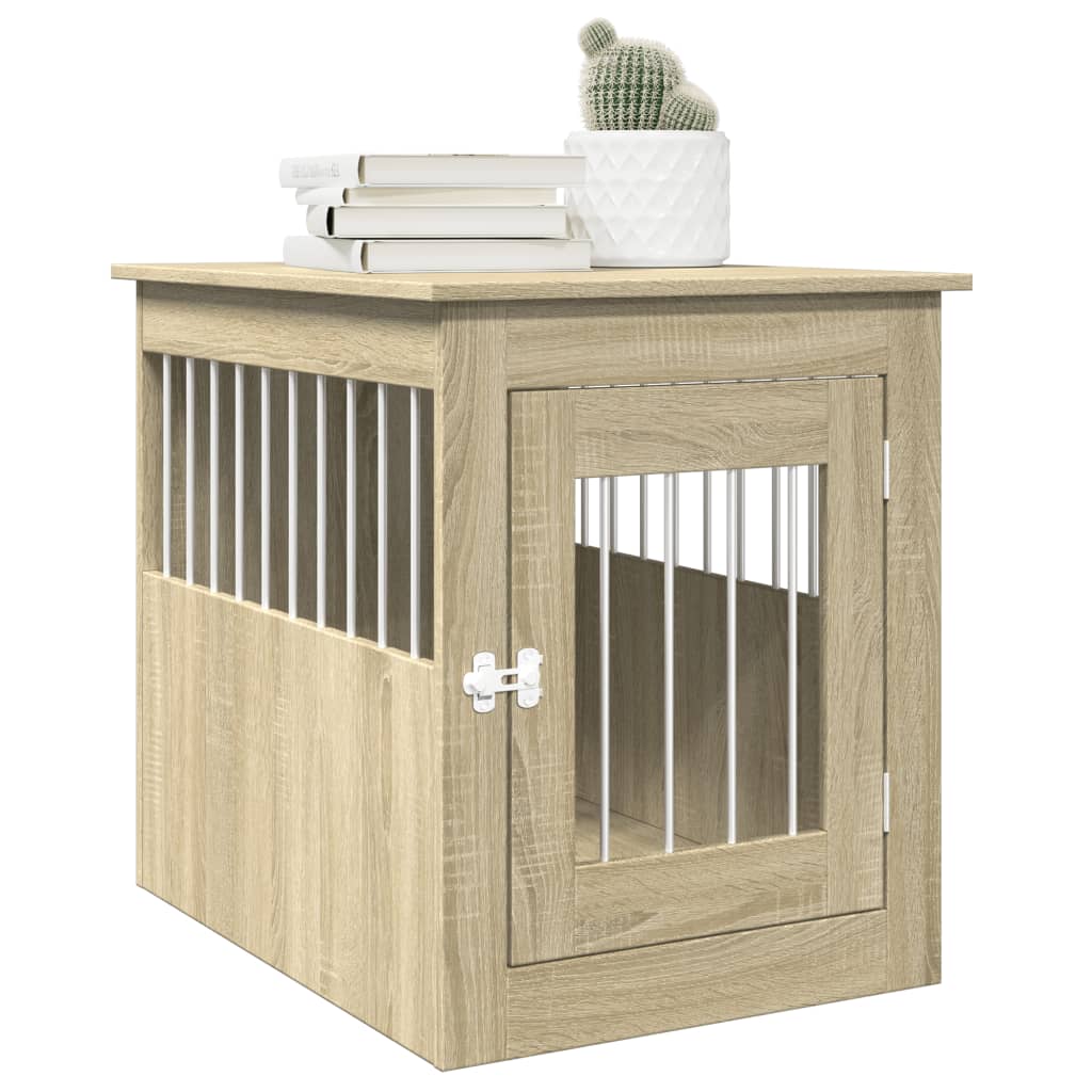 Vidaxxl cage pour chien 55x75x65 cm bois d'ingénierie couleur chêne sonoma