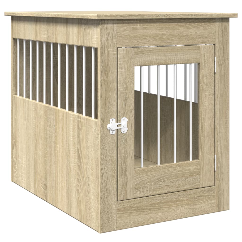 Vidaxl cage pour chien 55 x 80 x 68 cm en bois d'ingénierie couleur chêne sonoma