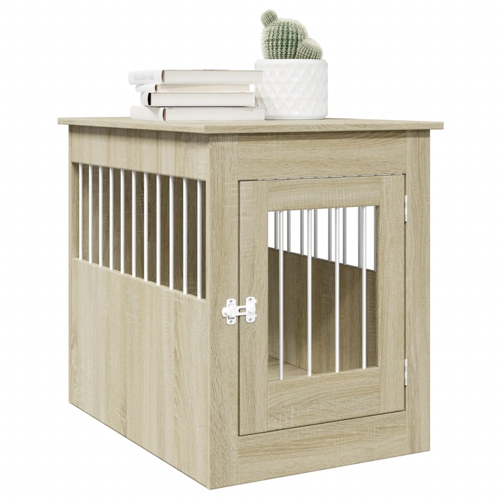 Vidaxl cage pour chien 55 x 80 x 68 cm en bois d'ingénierie couleur chêne sonoma