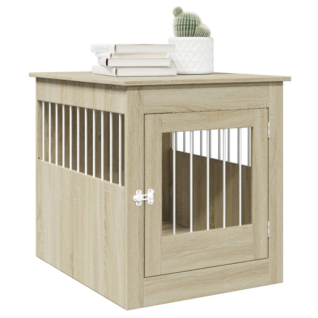 Vidaxxl cage pour chien 64,5x80x71 cm bois d'ingénierie couleur chêne sonoma
