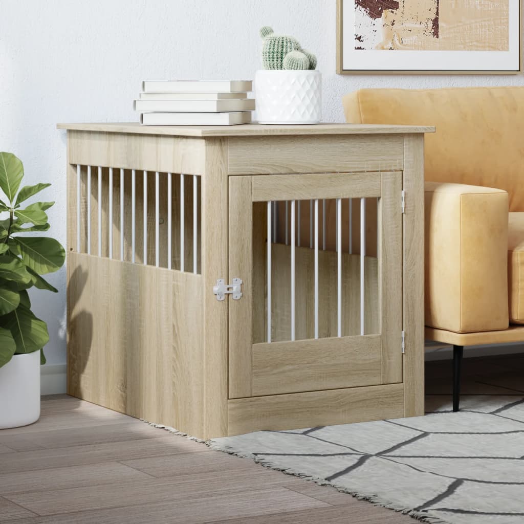 Vidaxxl cage pour chien 64,5x80x71 cm bois d'ingénierie couleur chêne sonoma