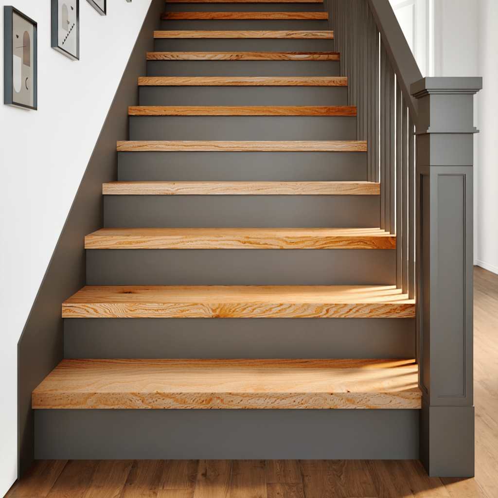 Vidaxx marches d'escalier 2 pcs 90x30x2 cm chêne massif marron clair