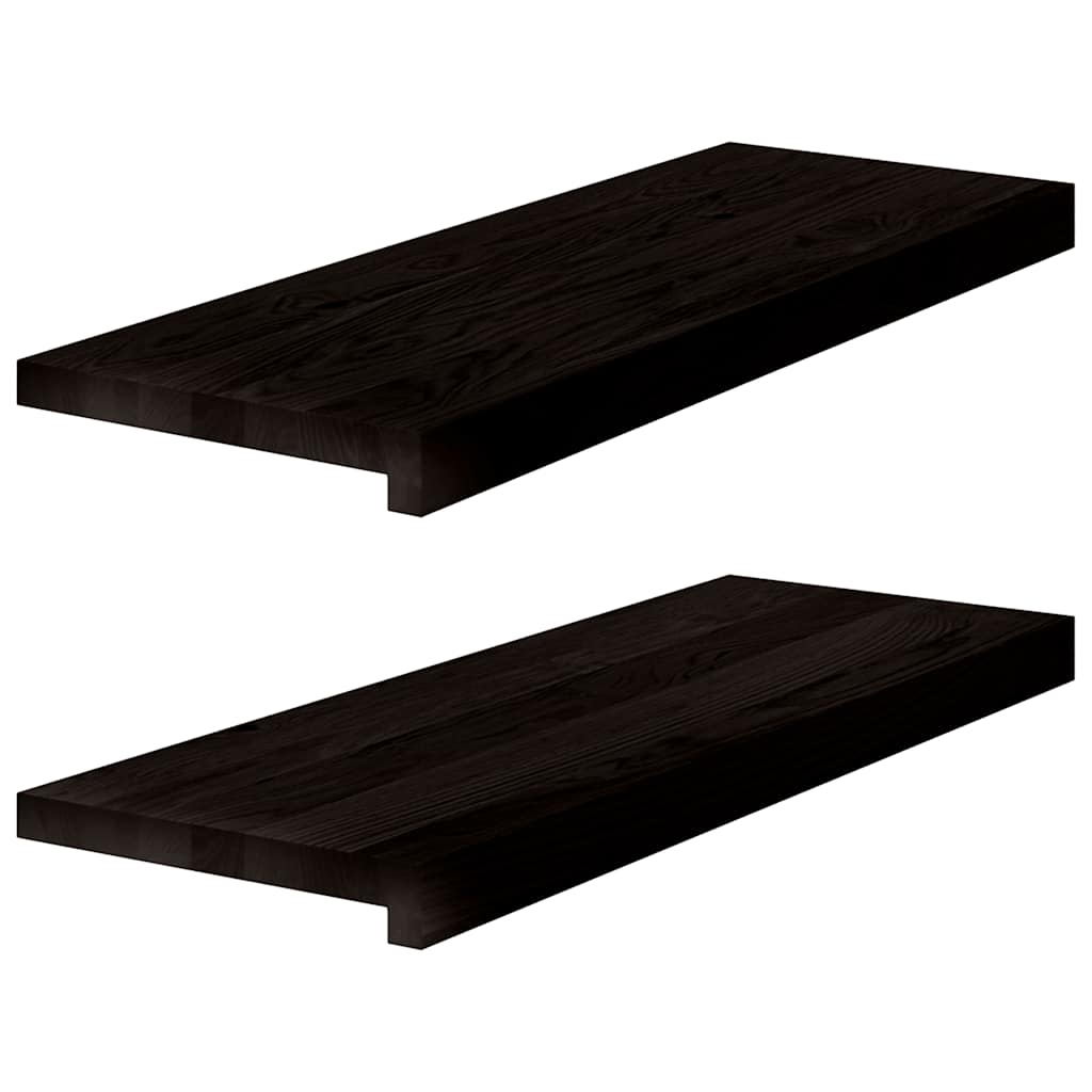 Vidaxx marches d'escalier 2 pcs 70x30x2 cm chêne massif brun foncé