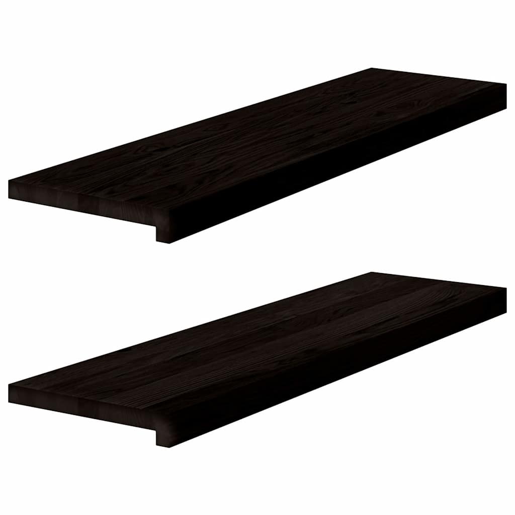 Vidaxx marches d'escalier 2 pcs 90x30x2 cm chêne massif marron foncé