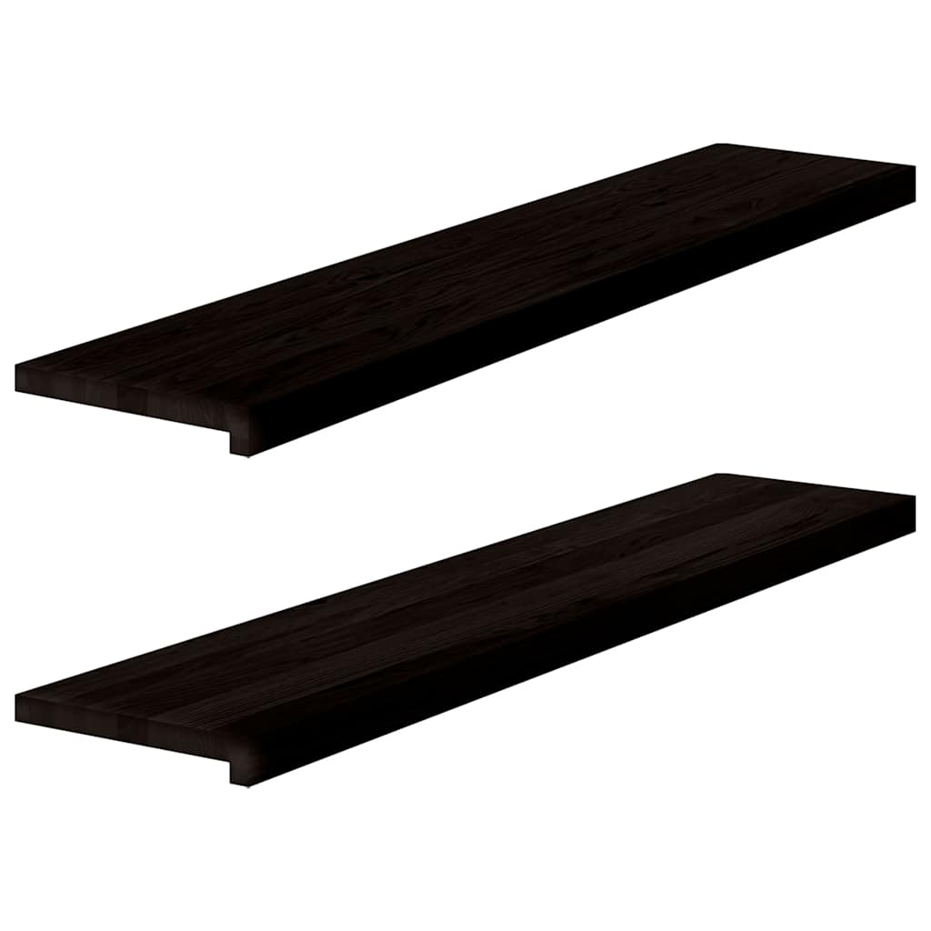 Vidaxx marches d'escalier 2 pcs 120x30x2 cm chêne massif marron foncé