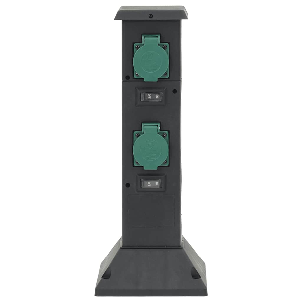 Vidaxx colonne de prise de jardin 4 voies 16x16x39,5 cm noir et vert
