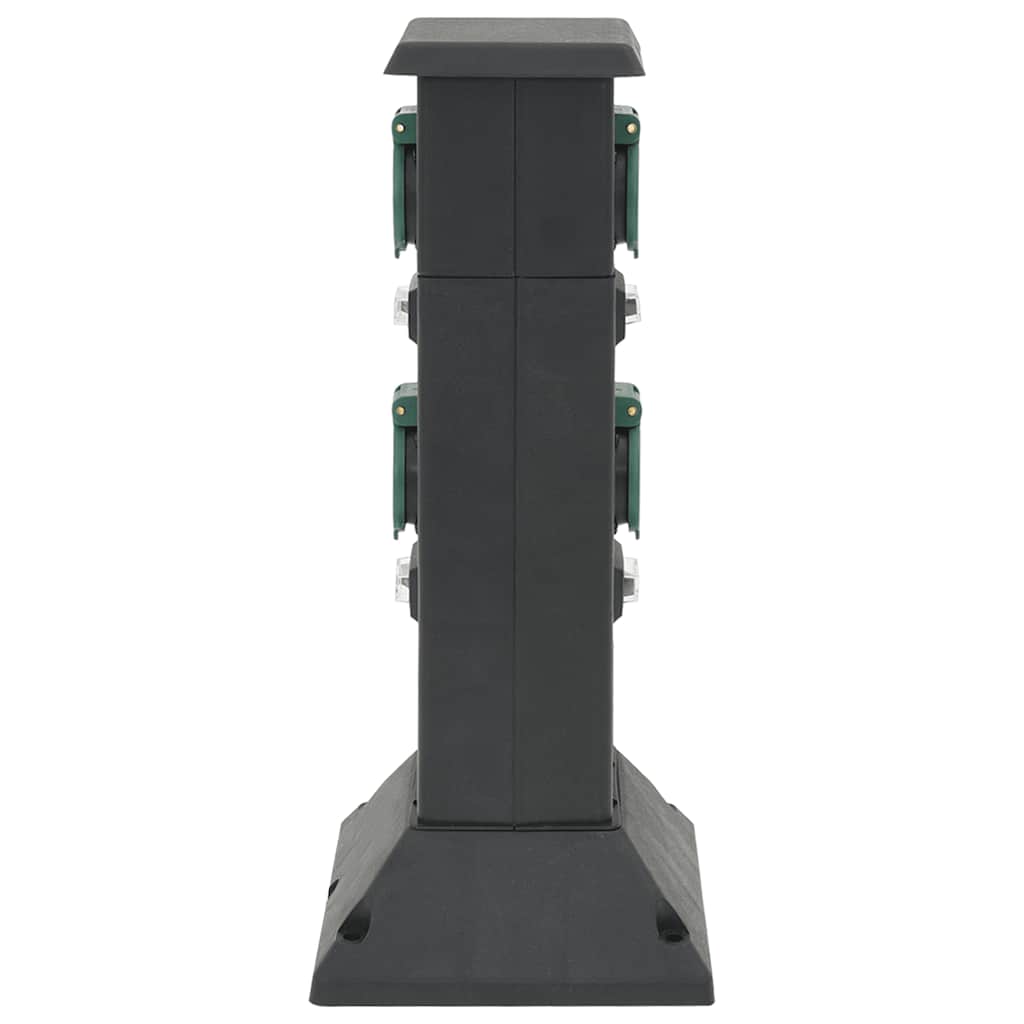 Vidaxx colonne de prise de jardin 4 voies 16x16x39,5 cm noir et vert