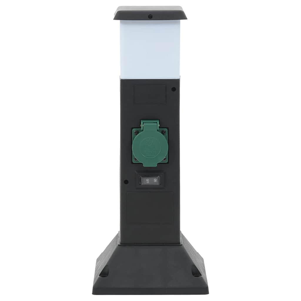 Vidaxxl prise de jardin avec lampe et broche de terre 2 voies 16x16x39,5 cm