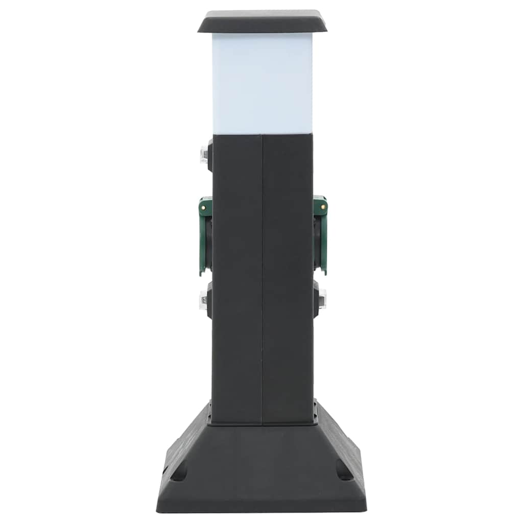 Vidaxxl prise de jardin avec lampe et broche de terre 2 voies 16x16x39,5 cm