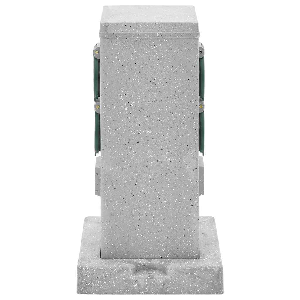 Vidaxxl prise de jardin broche de terre 4 voies aspect pierre 16x16x29,5 cm gris