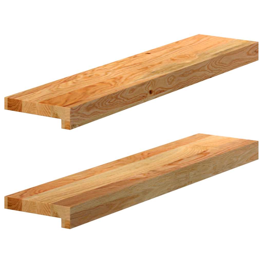 Vidaxx appuis de fenêtre 2 pcs 70x15x2 cm chêne massif marron clair
