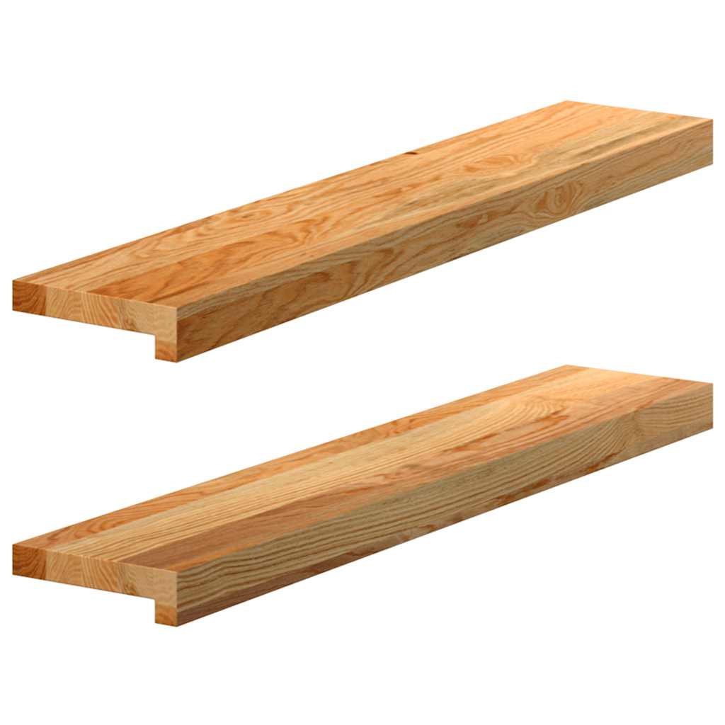 Vidaxx appuis de fenêtre 2 pcs 80x15x2 cm chêne massif marron clair