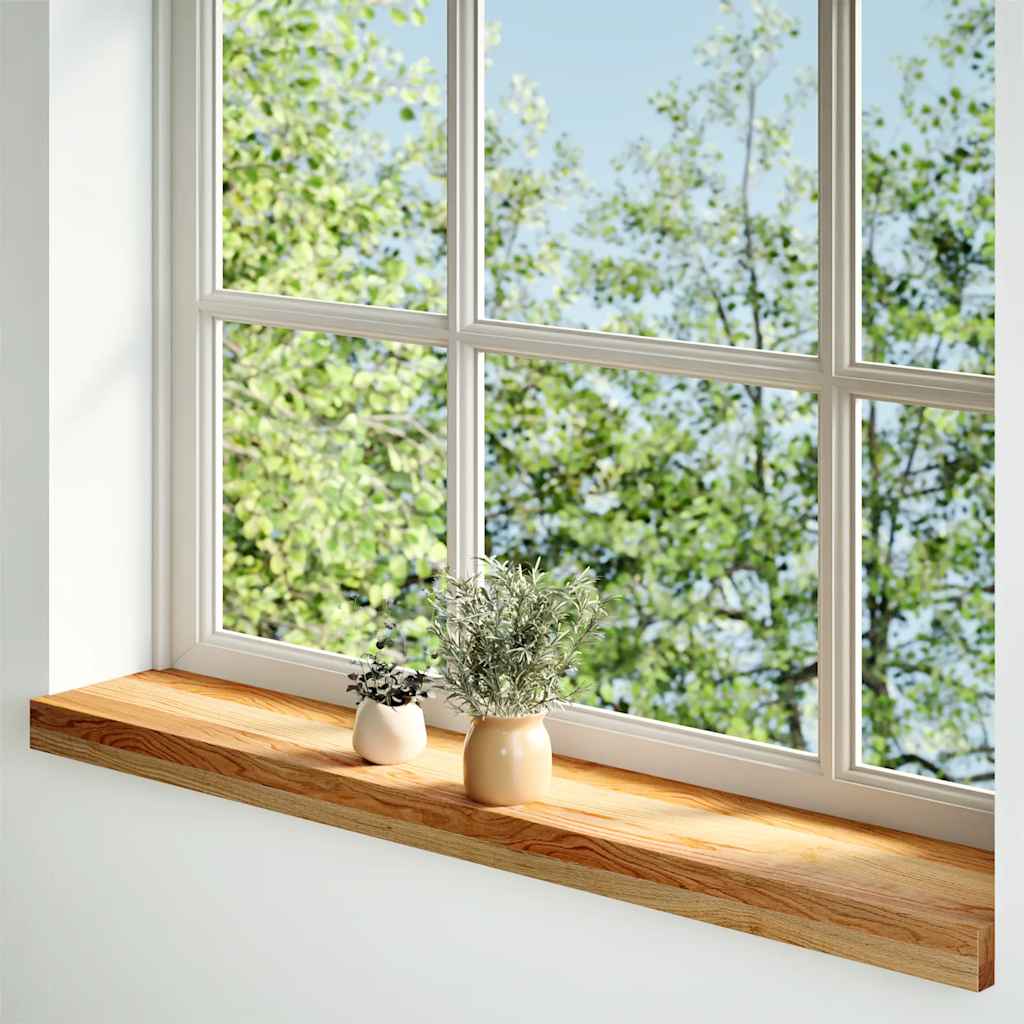 Vidaxx appuis de fenêtre 2 pcs 80x15x2 cm chêne massif marron clair