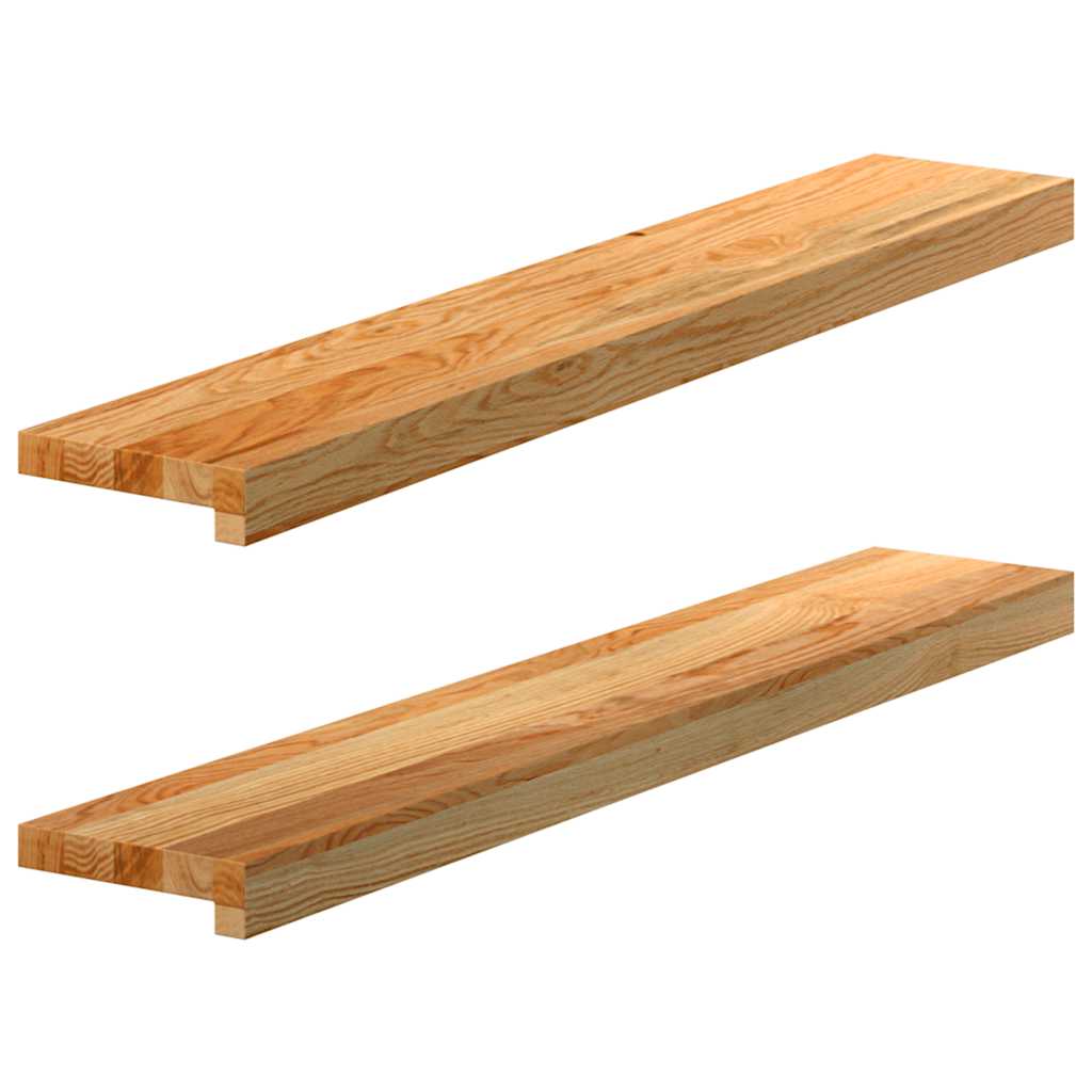 Vidaxx appuis de fenêtre 2 pcs 90x15x2 cm chêne massif marron clair