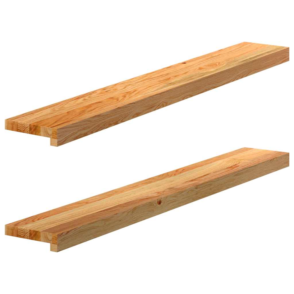 Vidaxx appuis de fenêtre 2 pcs 110x15x2 cm chêne massif marron clair