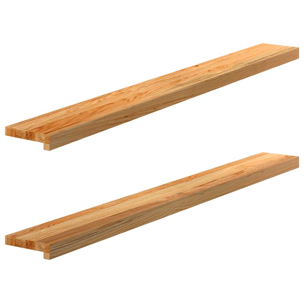Vidaxx appuis de fenêtre 2 pcs 140x15x2 cm chêne massif marron clair