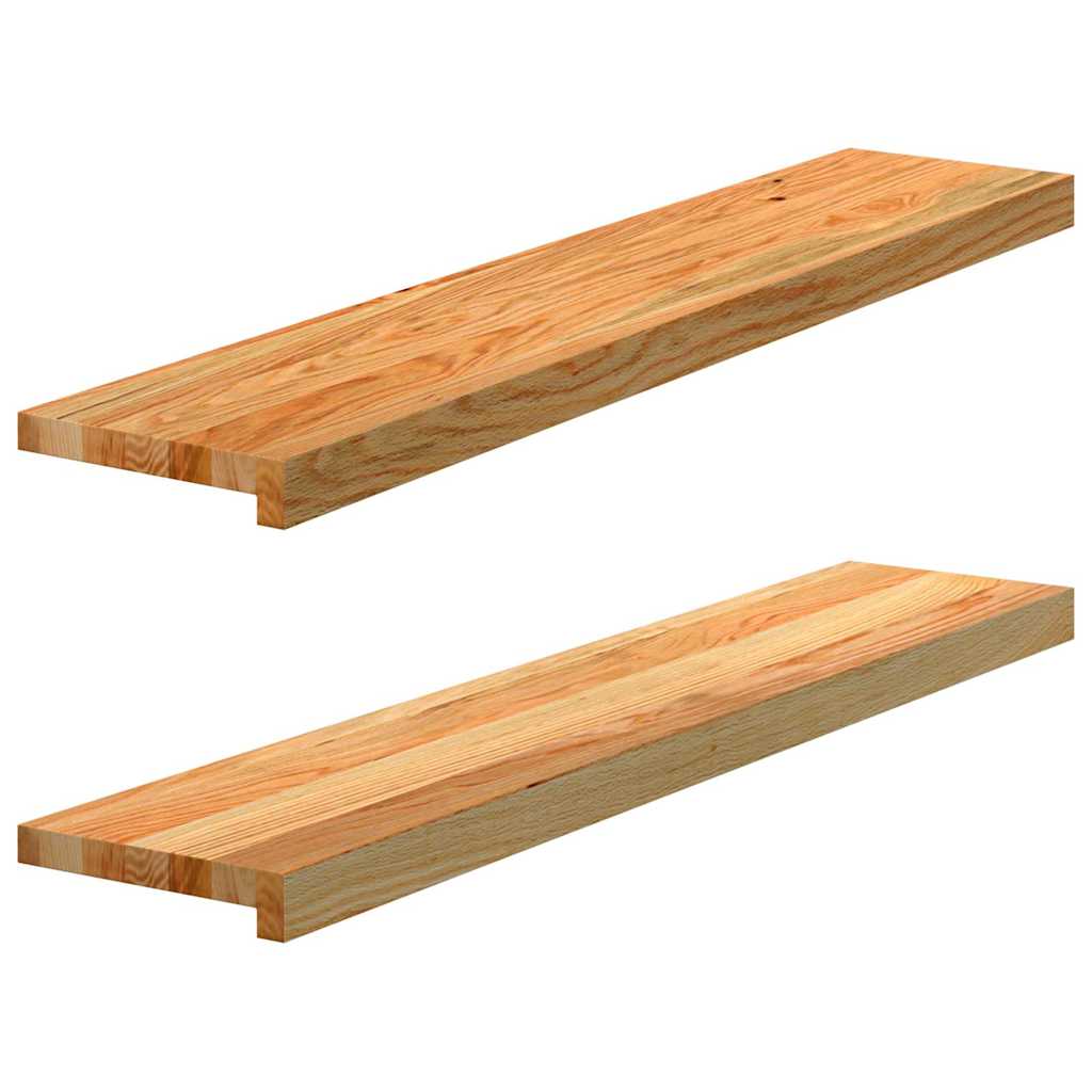 Vidaxx appuis de fenêtre 2 pcs 100x20x2 cm chêne massif marron clair