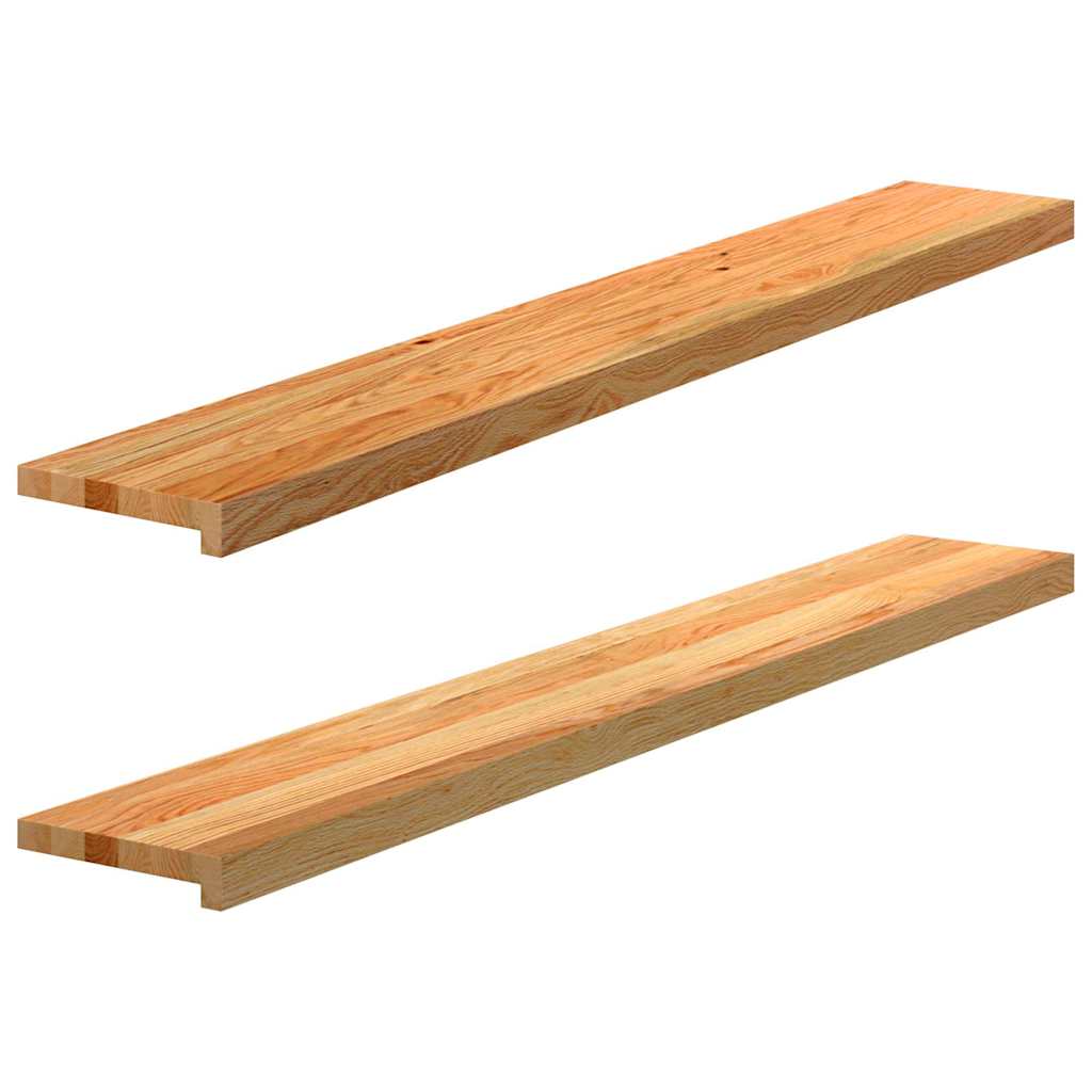 Vidaxx appuis de fenêtre 2 pcs 140x20x2 cm chêne massif marron clair