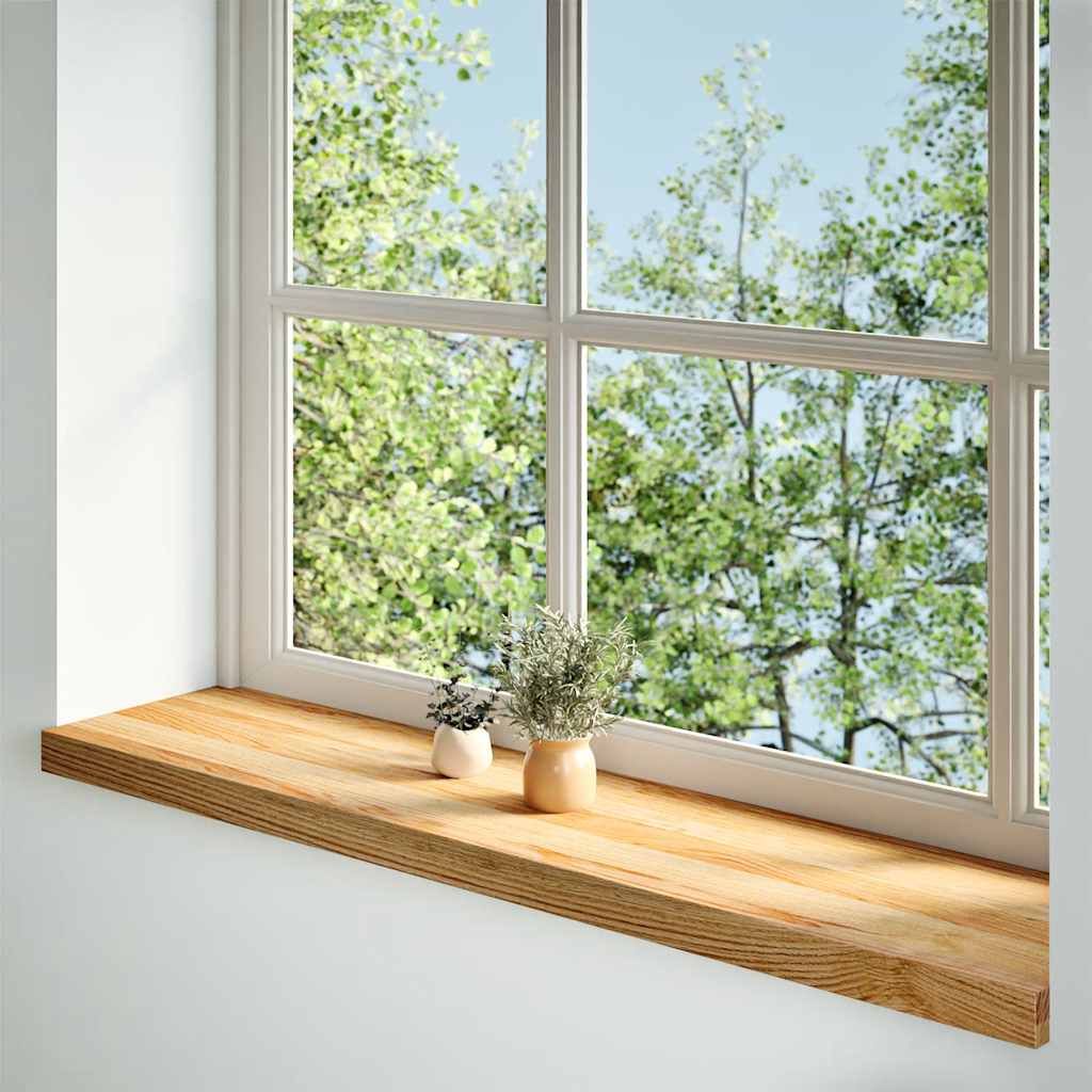 Vidaxx appuis de fenêtre 2 pcs 100x25x2 cm chêne massif marron clair