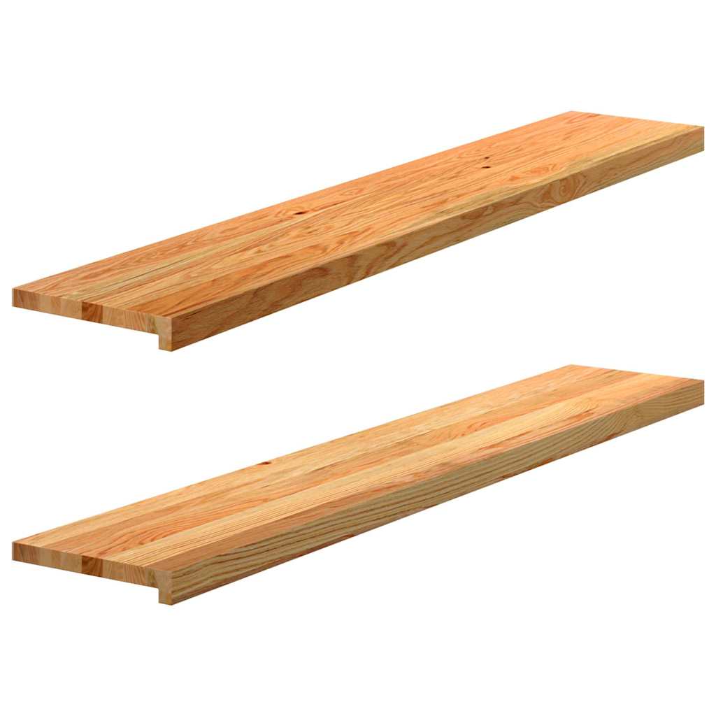 Vidaxx appuis de fenêtre 2 pcs 140x30x2 cm chêne massif marron clair