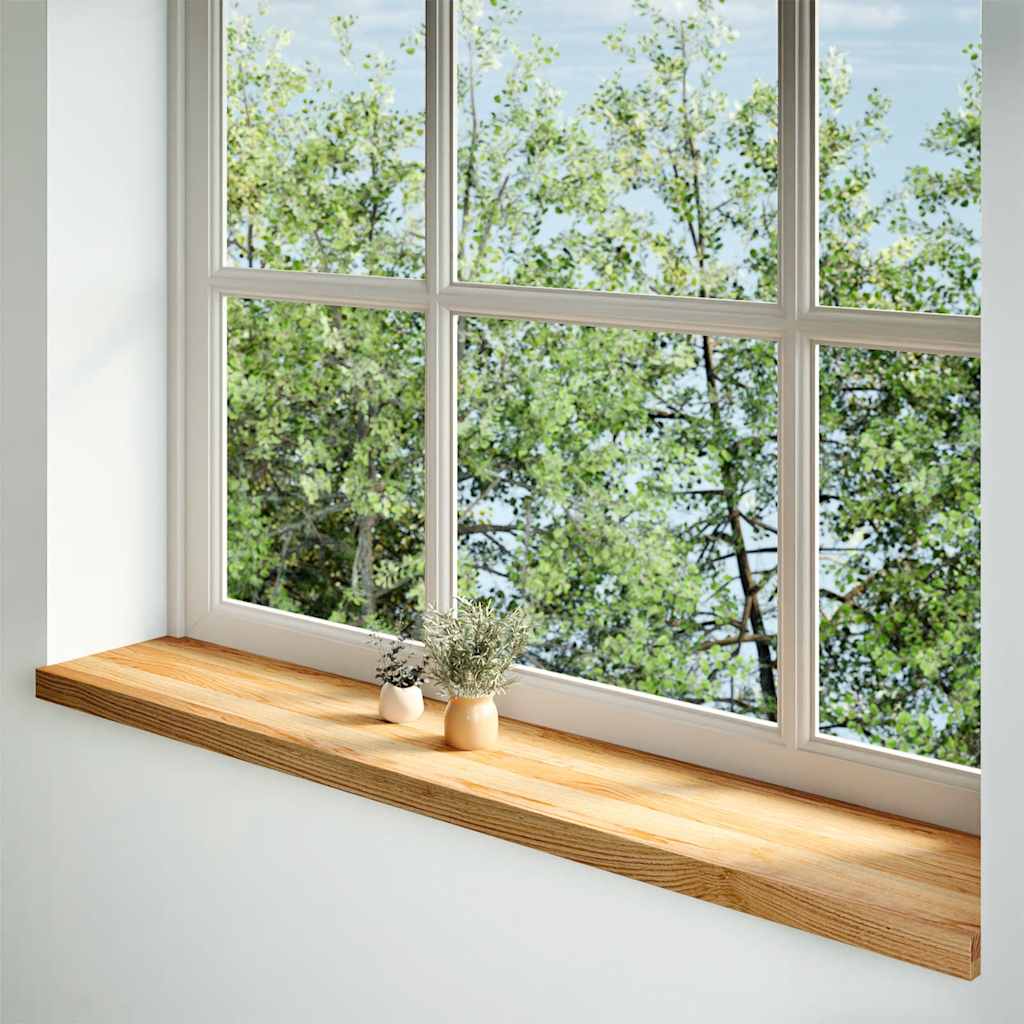 Vidaxx appuis de fenêtre 2 pcs 140x30x2 cm chêne massif marron clair
