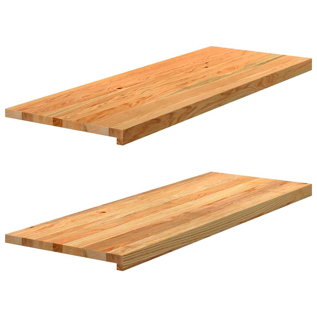 Vidaxx appuis de fenêtre 2 pcs 110x40x2 cm chêne massif marron clair