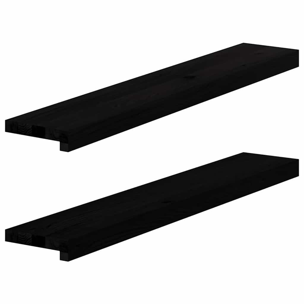 Vidaxx appuis de fenêtre 2 pcs 90x15x2 cm chêne massif brun foncé