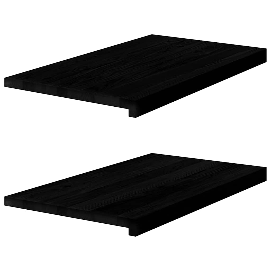 Vidaxx appuis de fenêtre 2 pcs 70x40x2 cm chêne massif brun foncé