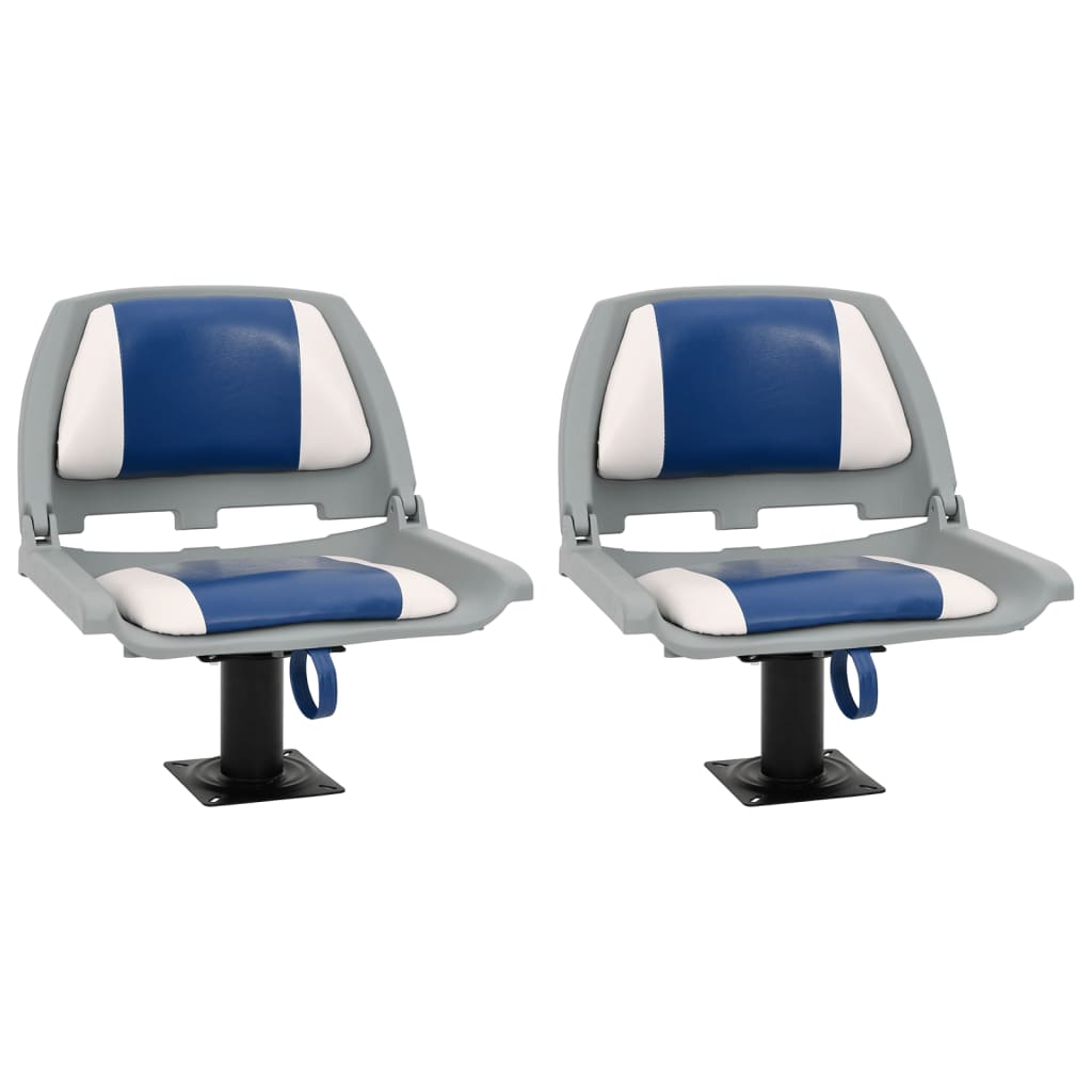 VidaXL ensemble de chaises bateau 4 pièces pliable 48x51x41 cm bleu et blanc