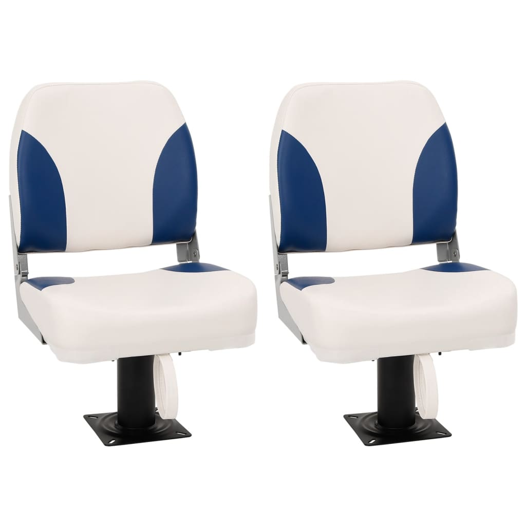 VidaXL ensemble de chaises bateau 4 pièces pliable 41x36x48 cm bleu et blanc