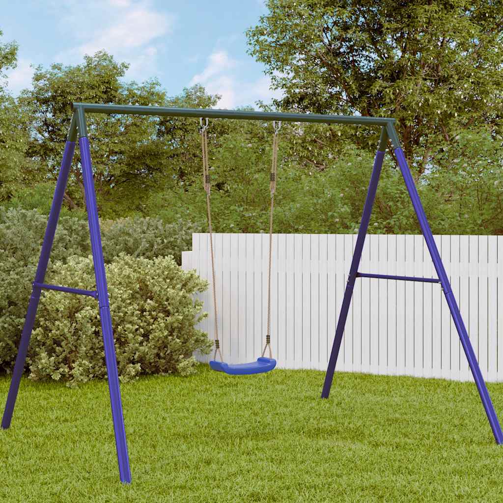 Balançoire VidaXL pour enfants, corde réglable 1 personne, bleu