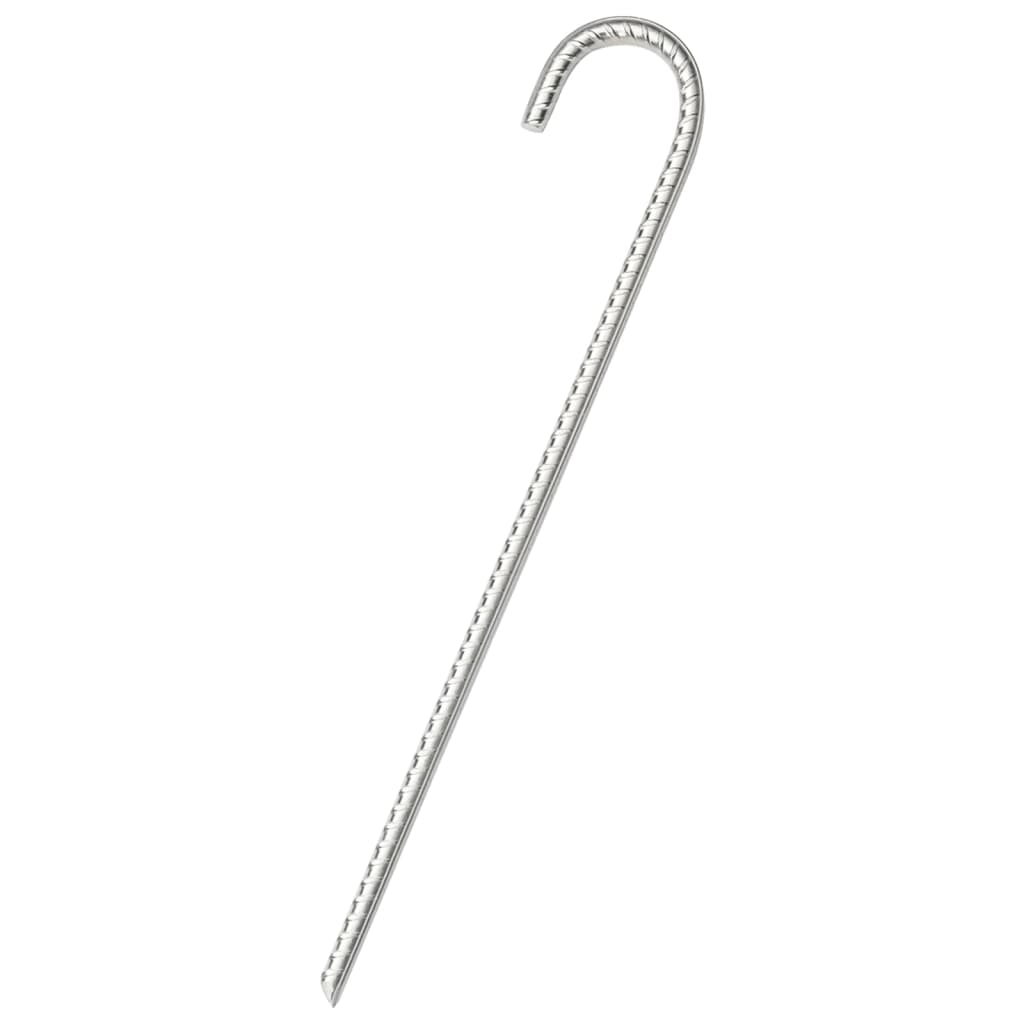 Piquets de tente Vidaxl 6 pcs ø10 mm 37 cm acier galvanisé