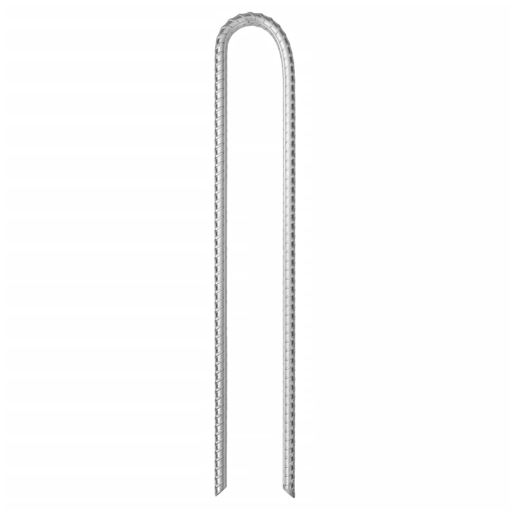 Vidaxl piquets de tente 12 pcs en forme de U ø10 mm 37 cm acier galvanisé