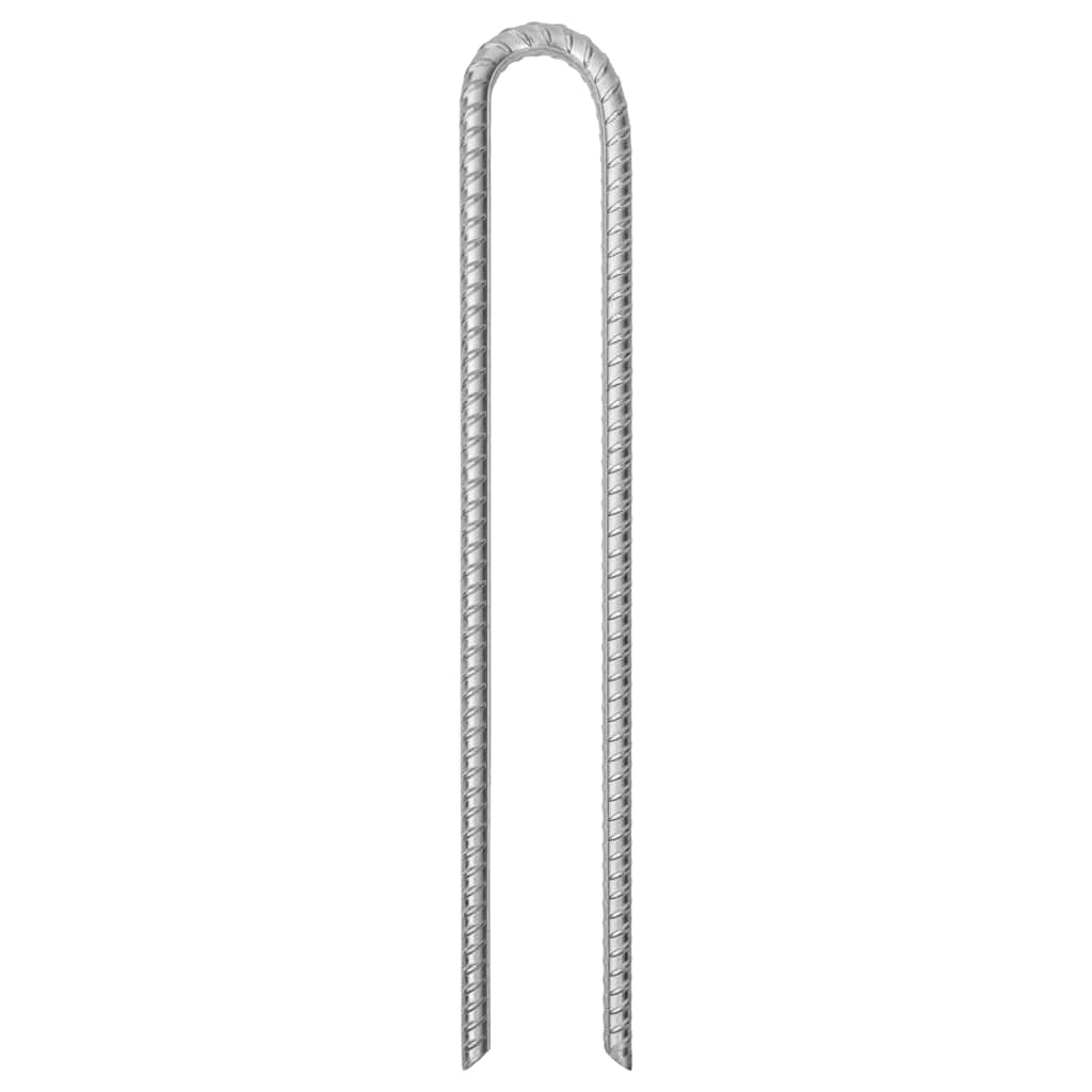 Vidaxl piquets de tente 12 pcs en forme de U ø12 mm 41,5 cm acier galvanisé