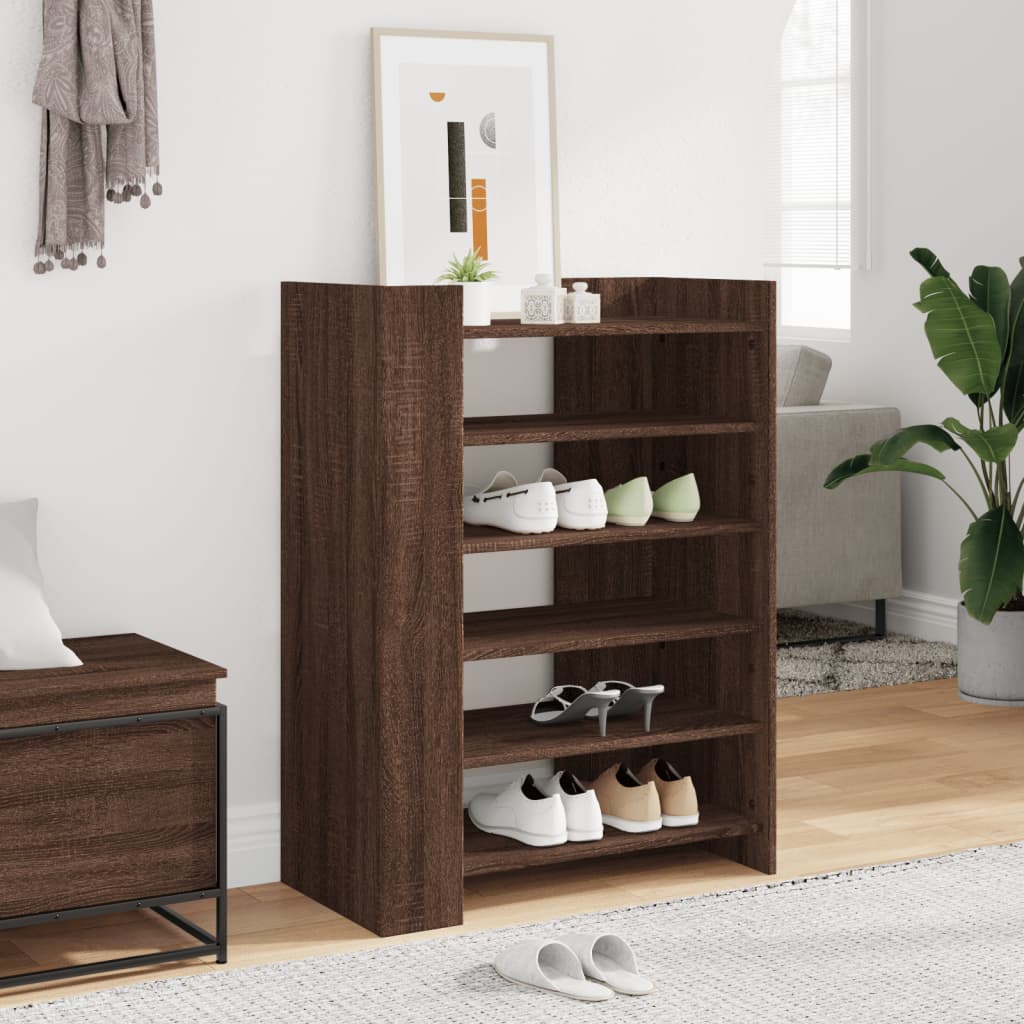 Vidaxx armoire à chaussures 74,5x37,5x100 cm bois fini, chêne brun