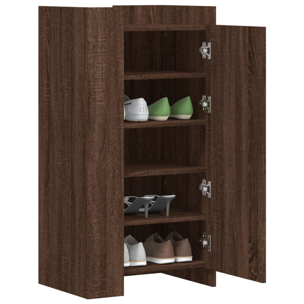 Vidaxx armoire à chaussures 52x37,5x100 cm bois fini, chêne brun