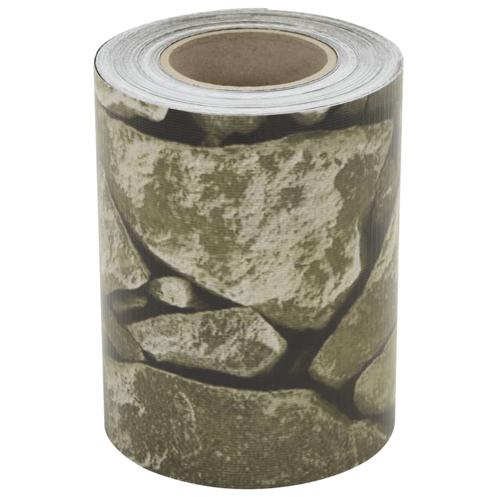 VidaXL Paravent de jardin 4 pcs motif pierre 35x0,19 m PVC gris