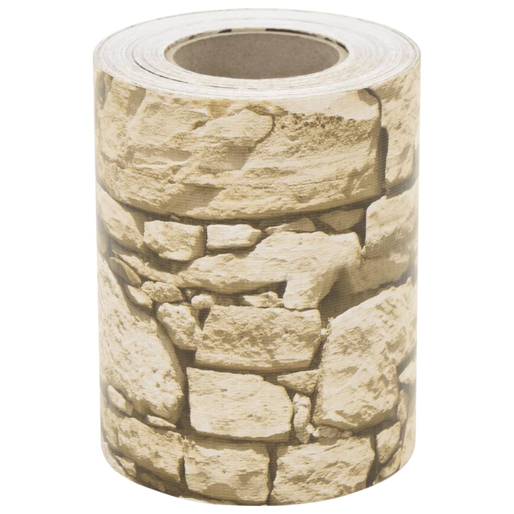 VidaXL Paravent de jardin 4 pcs motif pierre grossière 35x0,19 m PVC gris
