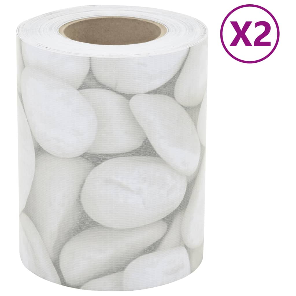VidaXL Paravent de jardin 2 pcs motif gravier de marbre 35x0,19 m PVC gris