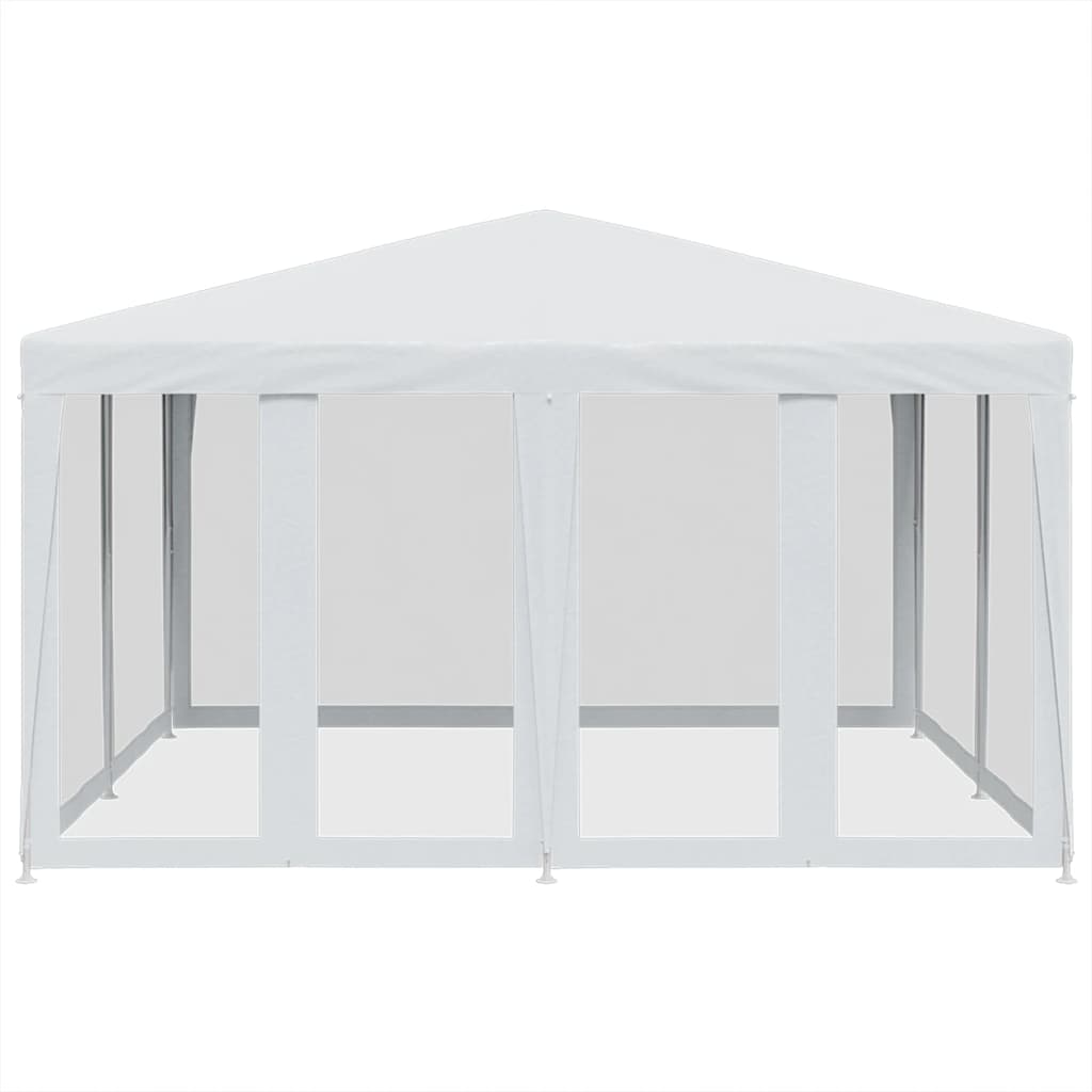 Tente de fête VidaXL avec 8 parois latérales en maille 4x4 m HDPE blanc