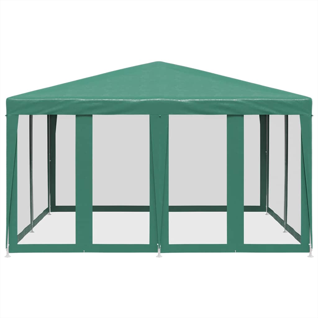 Tente de fête VidaXL avec 8 parois latérales en maille 4x4 m HDPE vert
