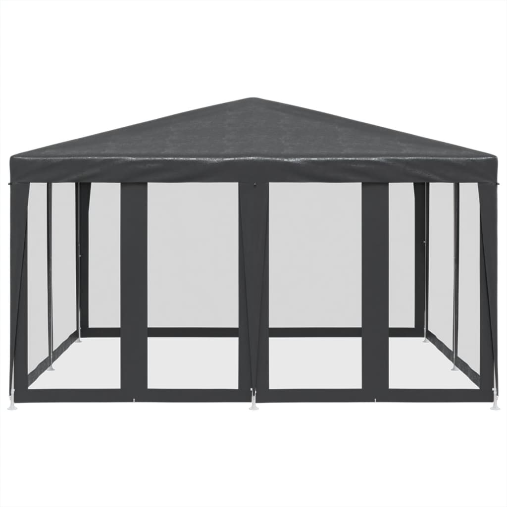 Tente de fête VidaXL avec 8 parois latérales en maille 4x4 m HDPE anthracite