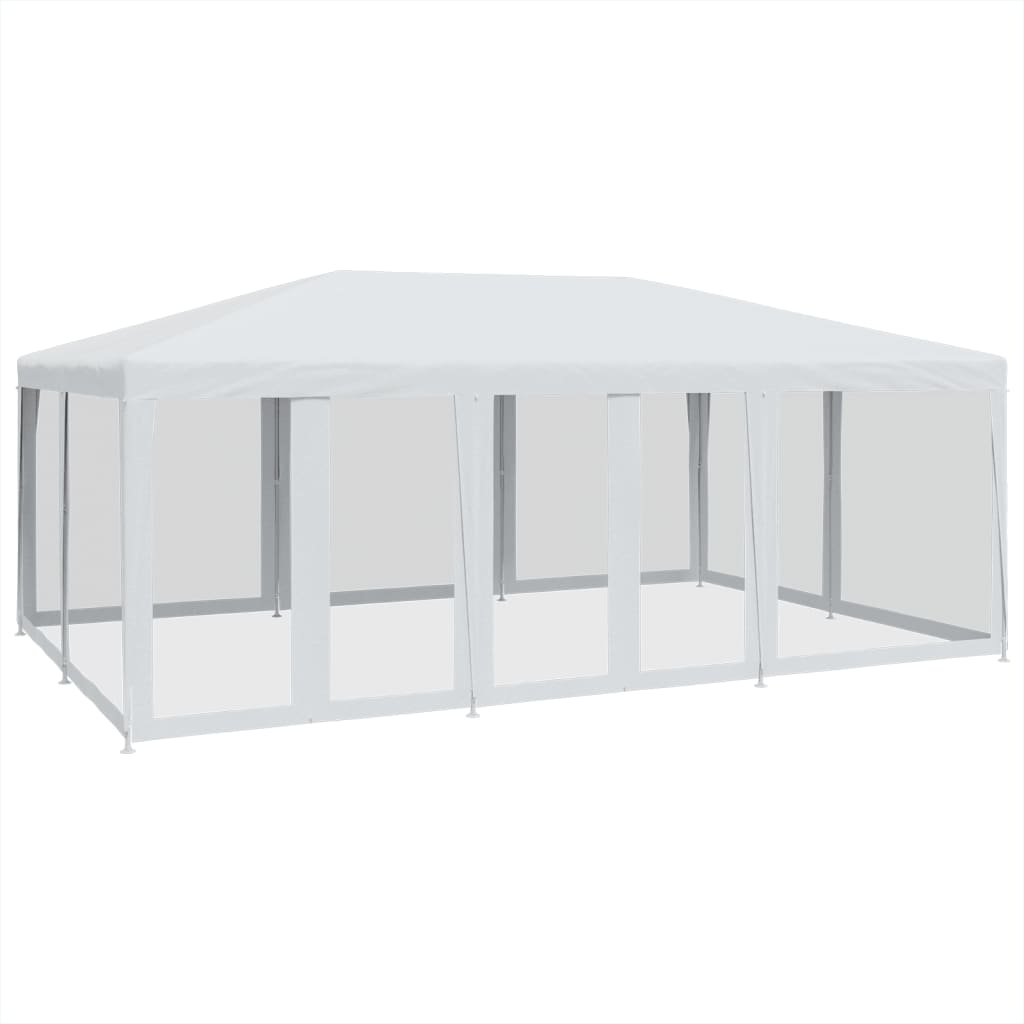 Tente de fête VidaXL avec 10 parois latérales en maille 6x4 m HDPE blanc