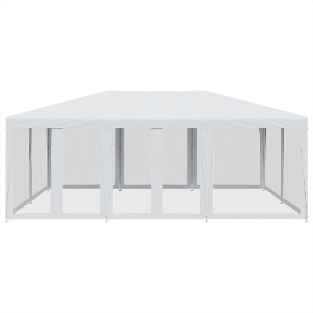 Tente de fête VidaXL avec 10 parois latérales en maille 6x4 m HDPE blanc