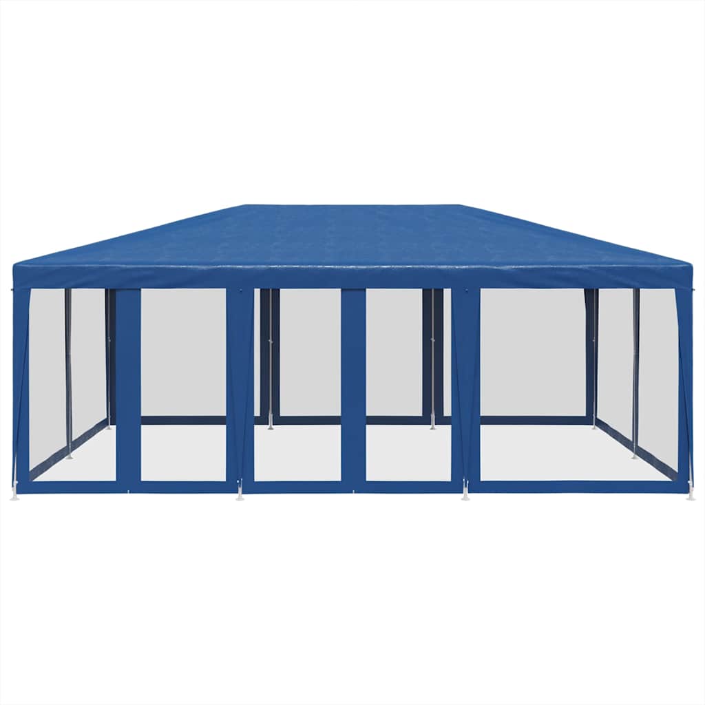 Tente de fête VidaXL avec 10 parois latérales en maille 6x4 m HDPE bleu