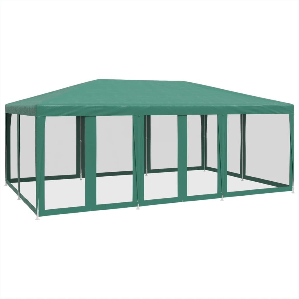Tente de fête VidaXL avec 10 parois latérales en maille 6x4 m HDPE vert