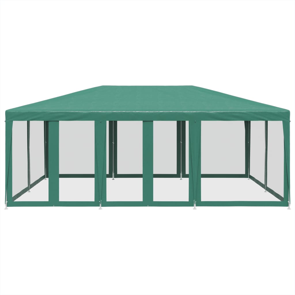 Tente de fête VidaXL avec 10 parois latérales en maille 6x4 m HDPE vert