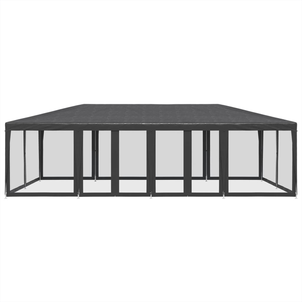 Tente de fête VidaXL avec 12 parois latérales en maille 8x4 m HDPE anthracite