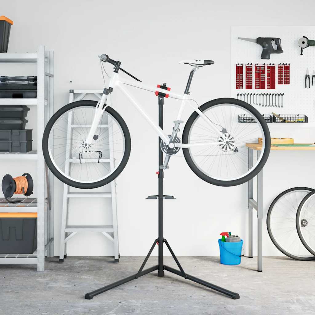 Vidaxx support de réparation de vélo pliable 92-152 cm acier rouge
