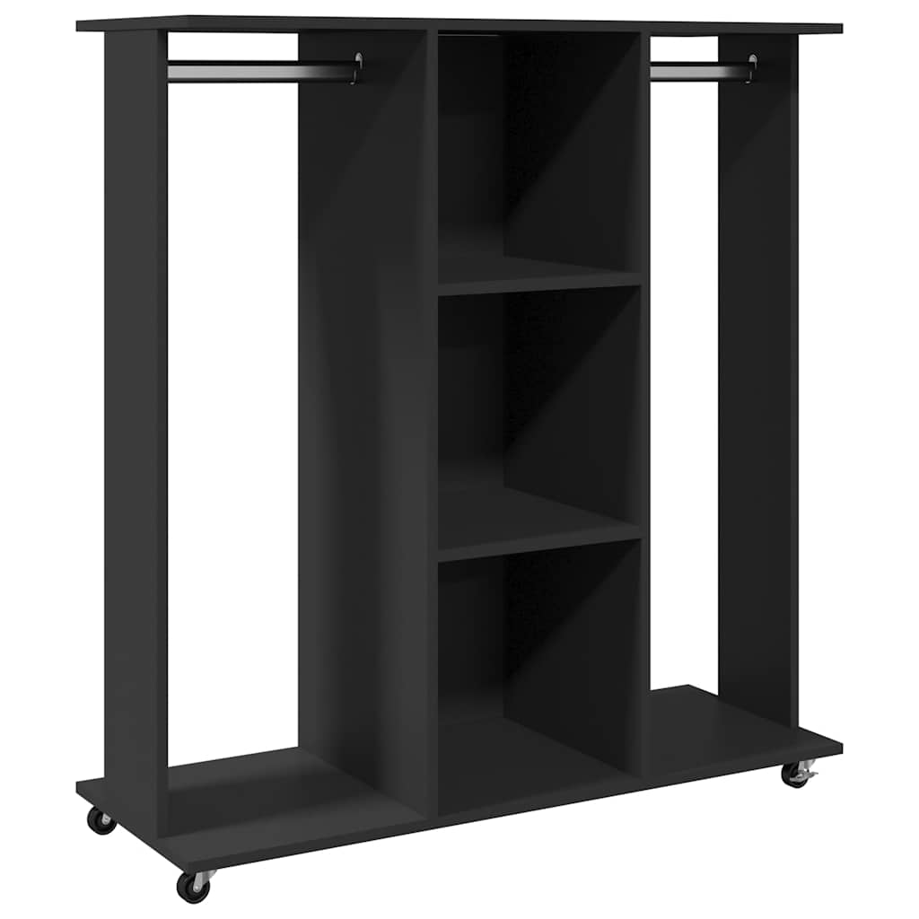 VidaXL armoire à roulettes 102x38x110 cm bois fini noir